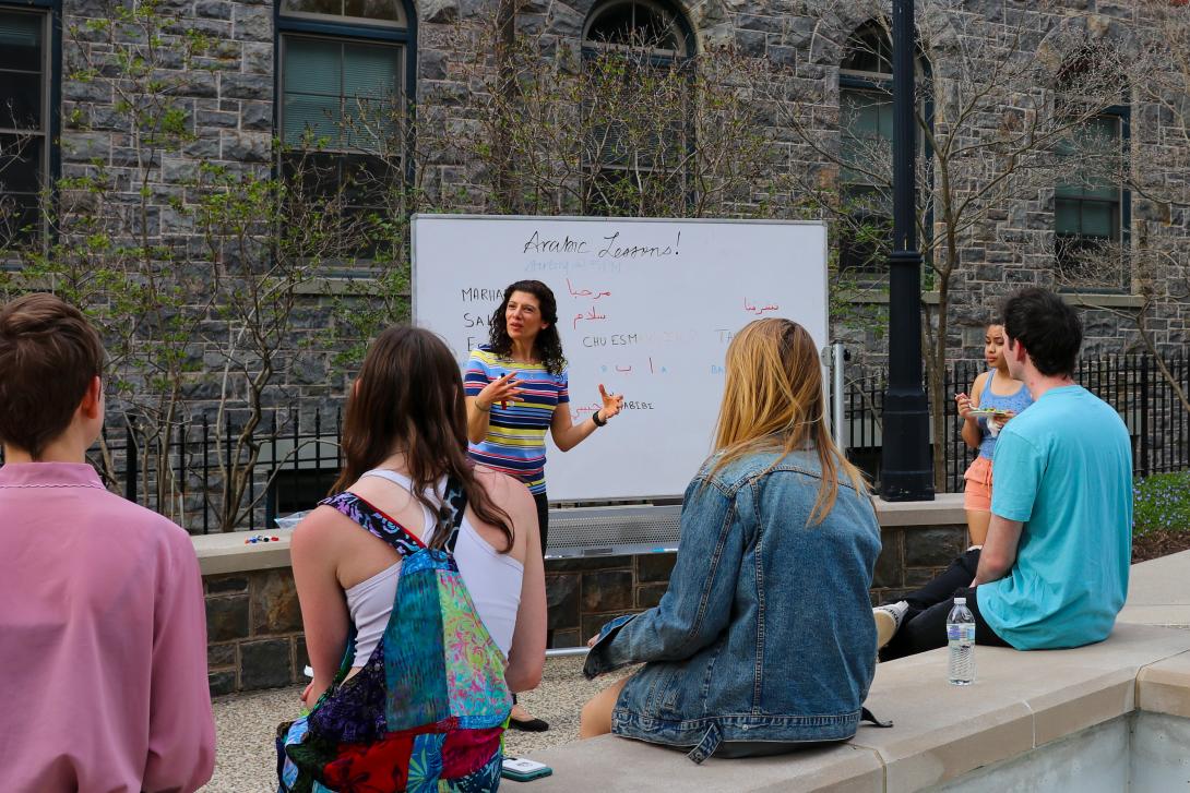 Nada Hamouch teaching at Lehigh University